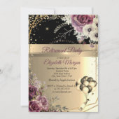 Chic Diamonds Balloons Floral Retirement Party Einladung (Vorderseite)