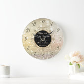 Chic Diamonds Bokeh 50. Hochzeitstag Große Wanduhr (Zuhause)