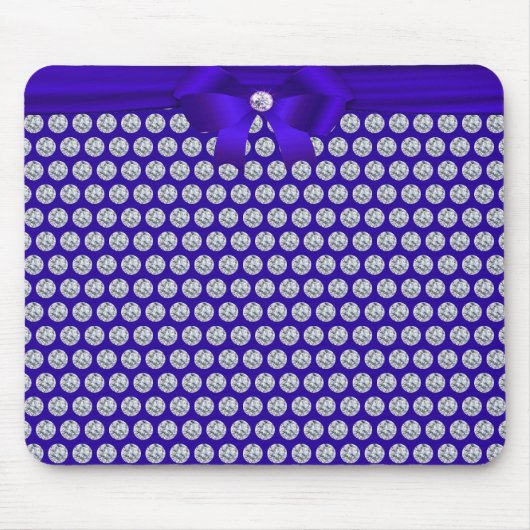 Chic Diamonds/Fraktal Mosaik auf Royal Blue Mousepad (Vorne)