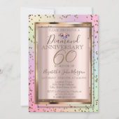 Chic Diamonds Holographic Wedding Anniversary Invi Einladung (Vorderseite)