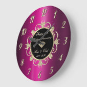 Chic Diamonds Lila 50. Hochzeitstag Große Wanduhr (Winkel)