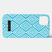 Chic Diamonds Pattern | Türkis Personalisiert Case-Mate iPhone Hülle (Rückseite (Horizontal))