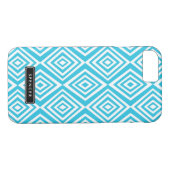 Chic Diamonds Pattern | Türkis Personalisiert Case-Mate iPhone Hülle (Rückseite (Horizontal))