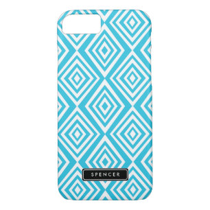 Chic Diamonds Pattern Türkis Personalisiert Case-Mate iPhone Hülle