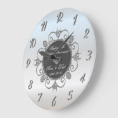 Chic Diamonds Silver 50 Wedding Anniversary Große Wanduhr (Winkel)