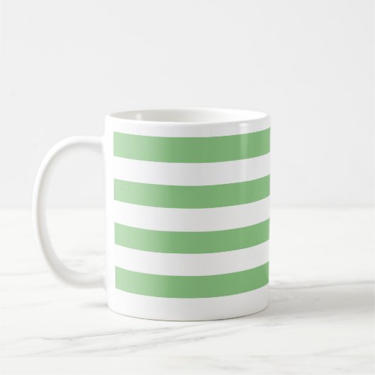 Chic dick Light Green & White Horizontal Streifen Kaffeetasse (Links)