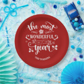 Chic Die wunderbarste Zeit des Jahres Monogramm Pappteller (Party)