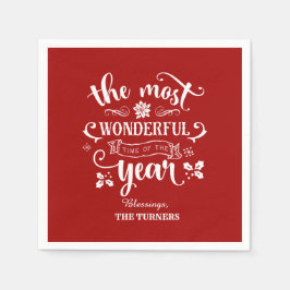 Chic Die wunderbarste Zeit des Jahres Monogramm Serviette