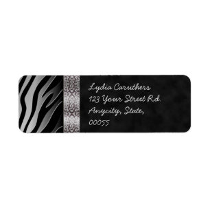 Chic Digital Black Silver Zebra Stripe Filigree