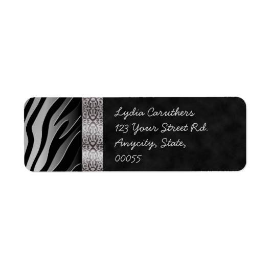 Chic Digital Black Silver Zebra Stripe Filigree (Vorne)