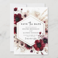Chic Digital Burgundy Wedding