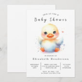 Chic Digital Duck Baby Showdusche Einladung (Vorne/Hinten)
