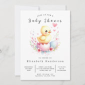 Chic Digital Duck Baby Showdusche Einladung (Vorderseite)
