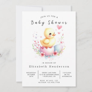 Chic Digital Duck Baby Showdusche Einladung