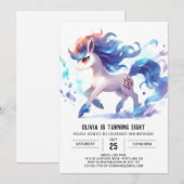 Chic Digital Horse Geburtstag Einladung (Vorne/Hinten)