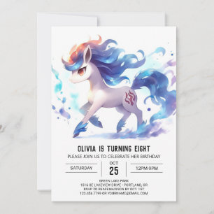 Chic Digital Horse Geburtstag Einladung