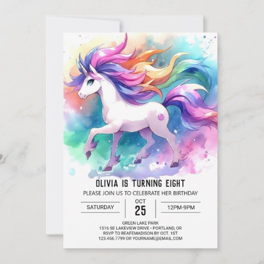 Chic Digital Horse Geburtstag Einladung (Vorderseite)