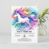 Chic Digital Horse Geburtstag Einladung (Stehend Vorderseite)