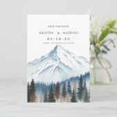 Chic Digital Mountain Save The Date (Stehend Vorderseite)