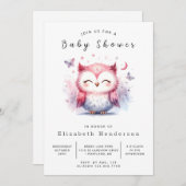 Chic Digital Owl Baby Dusche Einladung (Vorne/Hinten)