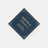 Chic Dinner Navy Gold Gatsby Art Deko Frame Serviette (Ecke)