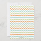 Chic Dinosaur Boy Baby Dusche Grüne Zickzack Einladung (Rückseite)