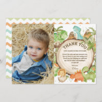 Chic Dinosaur Boy Birthday Grüne Zickzack Foto