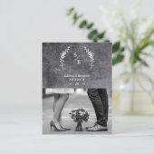 Chic Dirty Alternative Foto Chalkboard Wedding Postkarte (Stehend Vorderseite)