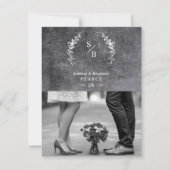 Chic Dirty Alternative Photo Chalkboard Wedding Dankeskarte (Vorderseite)