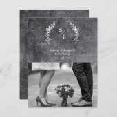 Chic Dirty Alternative Photo Chalkboard Wedding Dankeskarte (Vorne/Hinten)