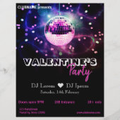 Chic Disco Ball Modern Valentine's Day Party Flyer (Vorne)