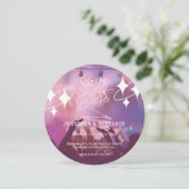 Chic Disco Ball Wedding Pink Glitzer Save the Date Einladung (Stehend Vorderseite)