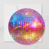 Chic Disco Ball Wedding Pink Glitzer Save the Date Einladung (Rückseite)