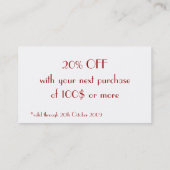 Chic Discount Coupon (Rückseite)