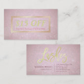 Chic Discount Coupon Makeup Beauty Salon Pink Gold (Vorne/Hinten)