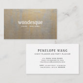 Chic Distressed Grey Satin Gold beruflich Visitenkarte (Vorne/Hinten)