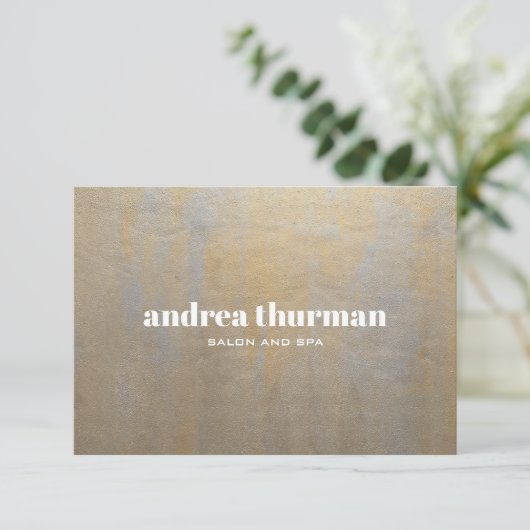 Chic Distressed Grey Satin Gold Geschenkkarte (Stehend Vorderseite)