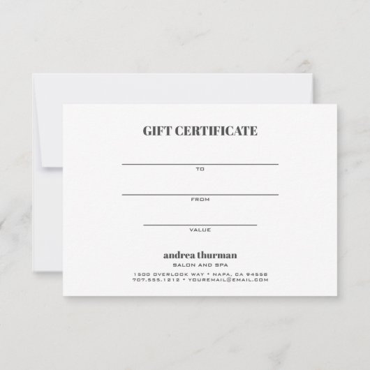 Chic Distressed Grey Satin Gold Geschenkkarte (Rückseite)