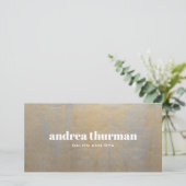 Chic Distressed Grey Satin Gold Geschenkkarte (Stehend Vorderseite)