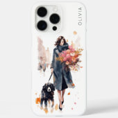 Chic Dog Lover Floral Case-Mate iPhone Hülle (Rückseite)