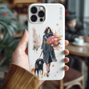 Chic Dog Lover Floral iPhone 16 Pro Max Hülle