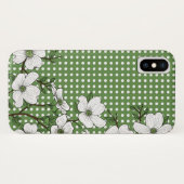Chic Dogwood Blossoms & Polka Dot Pattern Case-Mate iPhone Hülle (Rückseite (Horizontal))