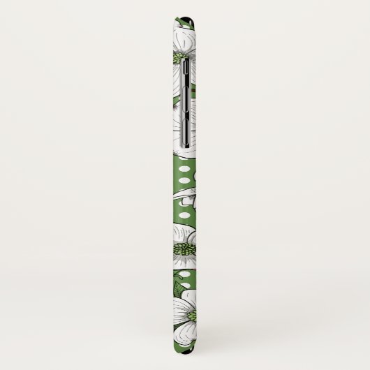 Chic Dogwood Blossoms & Polka Dot Pattern Case-Mate iPhone Hülle (Hinten/Links)