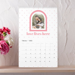 Chic Dots EDITABLE COLOR + Foto Captions Calendar Kalender