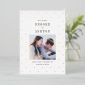 Chic Dots FOIL Moderne Hochzeit speichern die Datu Folieneinladung (Stehend vorne)