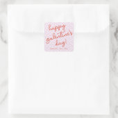 Chic Dots Happy Galentines Day Party Quadratischer Aufkleber (Tasche)
