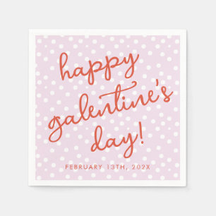 Chic Dots Happy Galentines Day Party Serviette