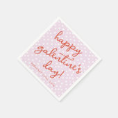 Chic Dots Happy Galentines Day Party Serviette (Ecke)