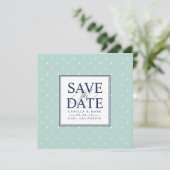 Chic Dots | Minze und Marine Save the Date (Stehend Vorderseite)