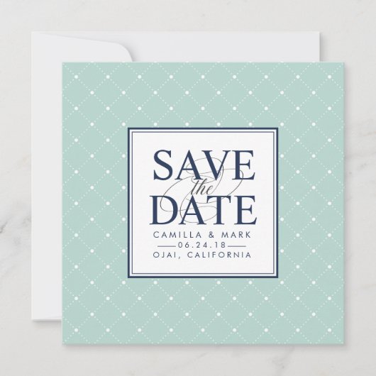 Chic Dots | Minze und Marine Save the Date (Vorderseite)